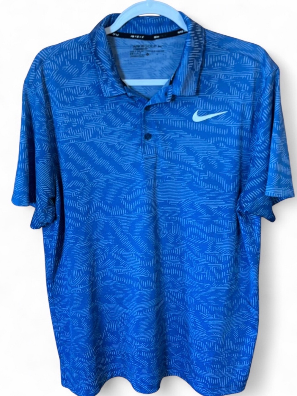 Nike Golf Dri-Fit Men’s Breathe Polo Jacquard Sz L Athletic Performance Light